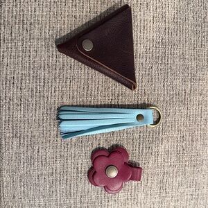 Portland Leather Goods Accessory Bundle Triangle Pouch Tassel Flower Flair PLG